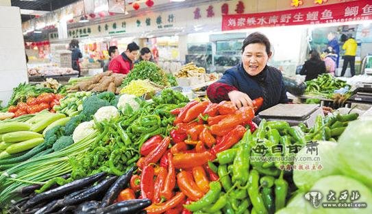 兰州市五泉菜市场蔬菜种类丰富